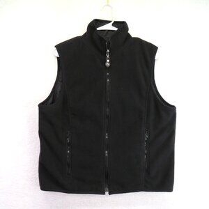Casual Corner‎ Annex Vest Womens Large Black Reversible Fleece Zip Up Pockets
